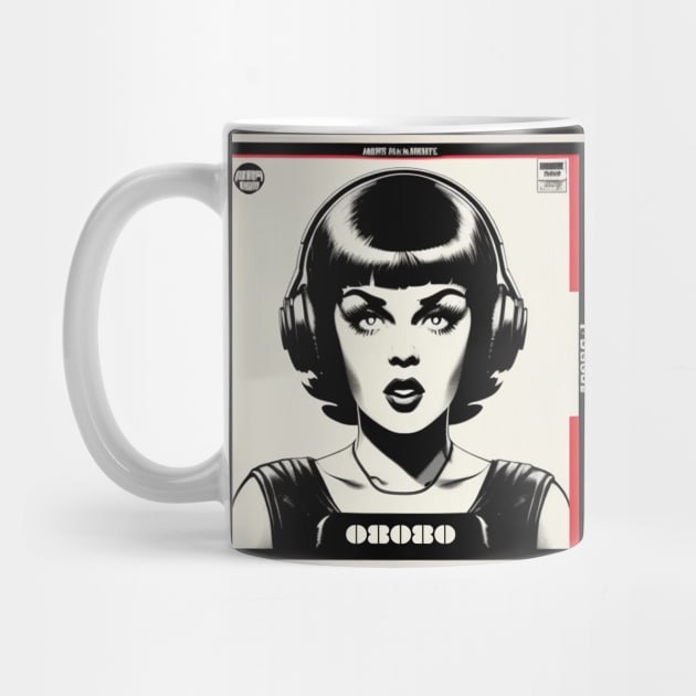 Mugshot Retro Girl Record Store Music Merch by musicgeniusart